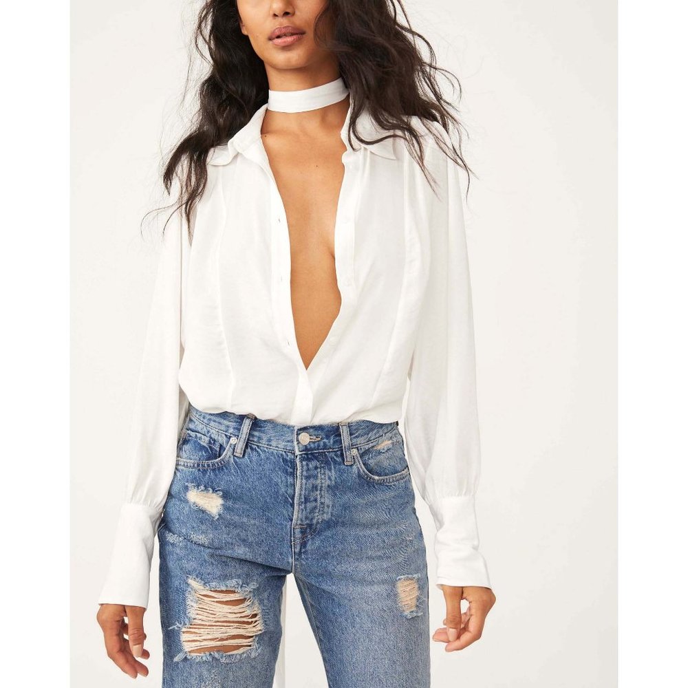 NWT Free People Lala Solid Blouse / Frenchnilla